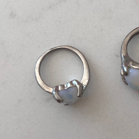 2pcs set - light blue/clear stone silver rings 🦋 - Picture 6 of 9